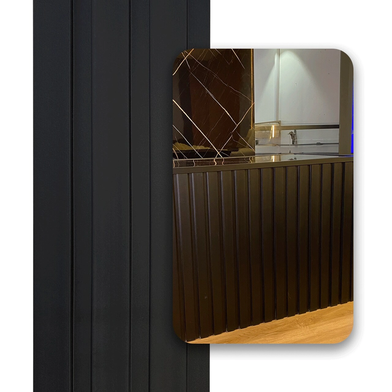 Kit 13 Placas Painel Ripado Wpc Interno Wide Várias Cores 2 90m X 19cm (0 55m²) - Preto