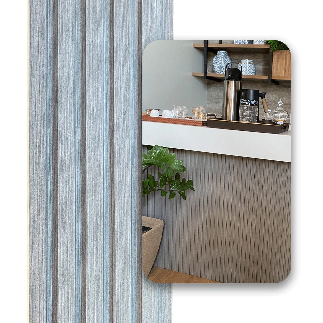 Painel Ripado Wpc Interno Low Cor: Cinza Médio 2 90m X 15cm (0 43m²)