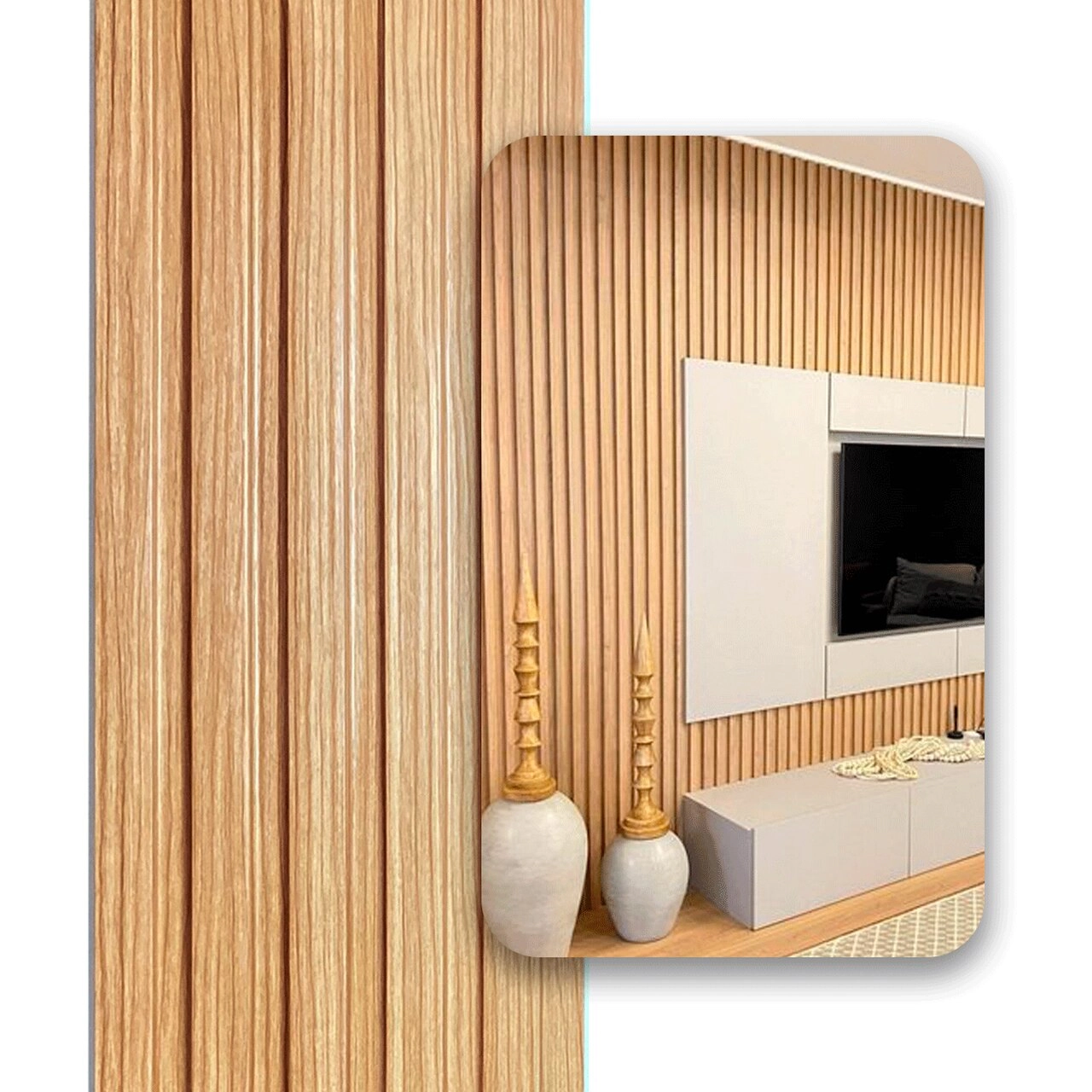 Painel Ripado Wpc Interno Low Cor: Freijó 2 90m X 15cm  0 43m²