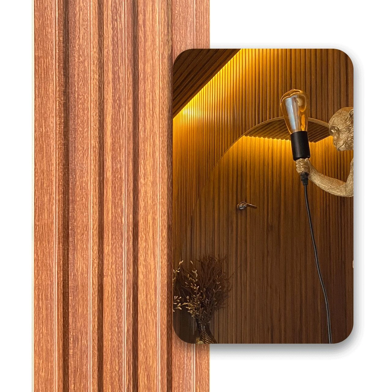 Painel Ripado Wpc Interno Low Cor: Nogueira 2 90m X 15cm (0 43m²)