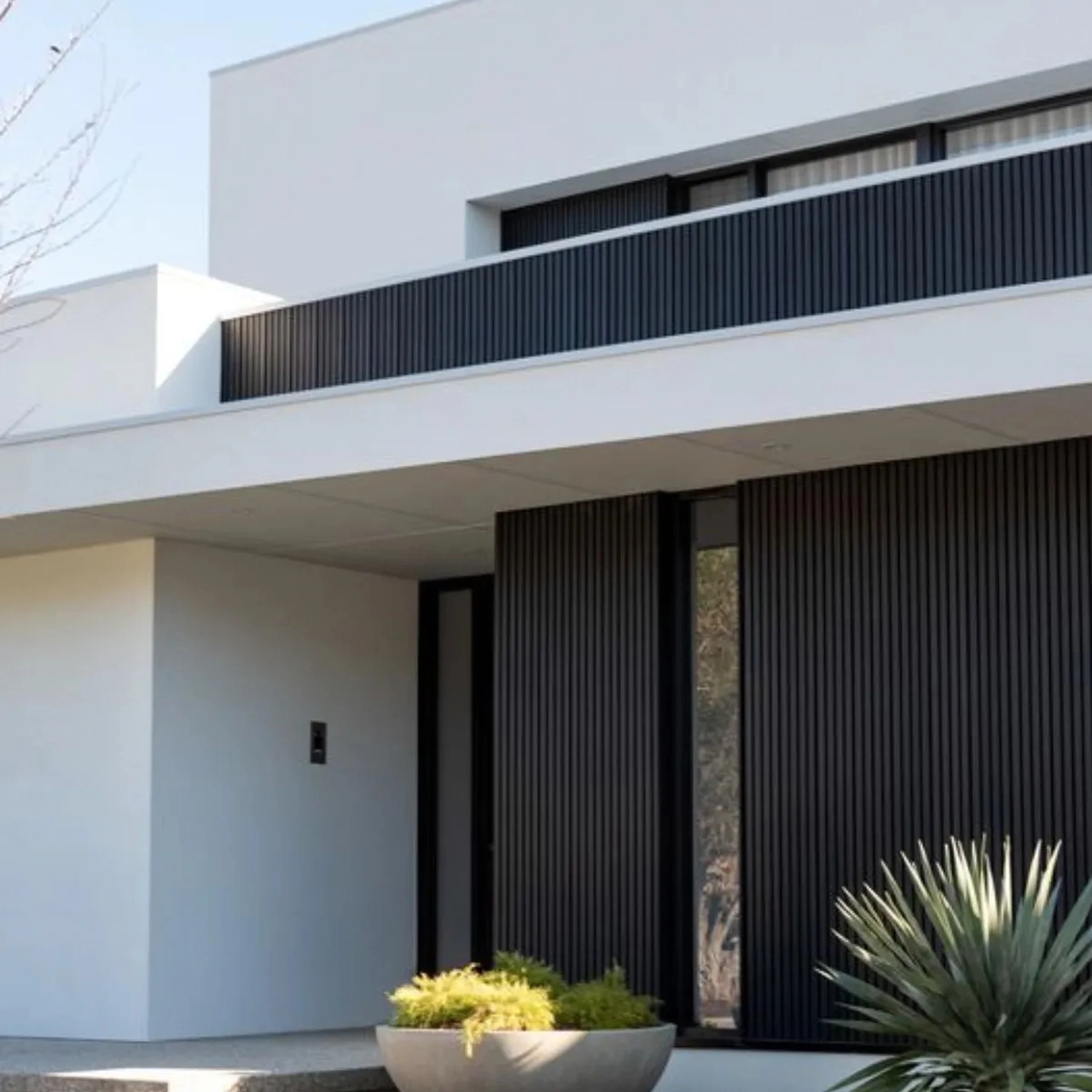 Painel Ripado Wpc Externo Cor Preto 2 90m X 20cm (0 58m²)