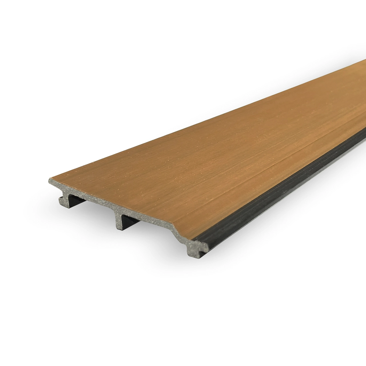 Painel Externo Liso Teca Em Wpc 13 8cm X 2 1cm X 290cm