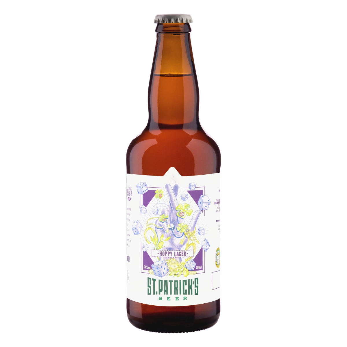 Cerveja Hoppy Lager Puro Malte St. Patricks Garrafa 500ml