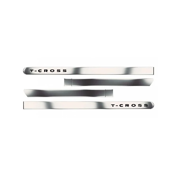 Jogo de Friso Lateral VOLKSWAGEN T CROSS Cromado com Nome 4 Peças - SHEK PARTS 17351
