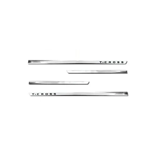 Jogo de Friso Lateral VOLKSWAGEN T CROSS Slim Cromado com Nome 4 Peças - SHEK PARTS 17352