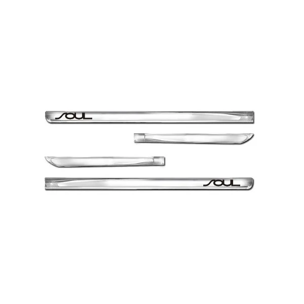 Jogo de Friso Lateral KIA MOTORS SOUL Cromado com Nome 4 Peças - SHEK PARTS 17346