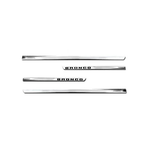 Jogo de Friso Lateral FORD BRONCO Inferior Slim Cromado com Nome - SHEK PARTS 17378