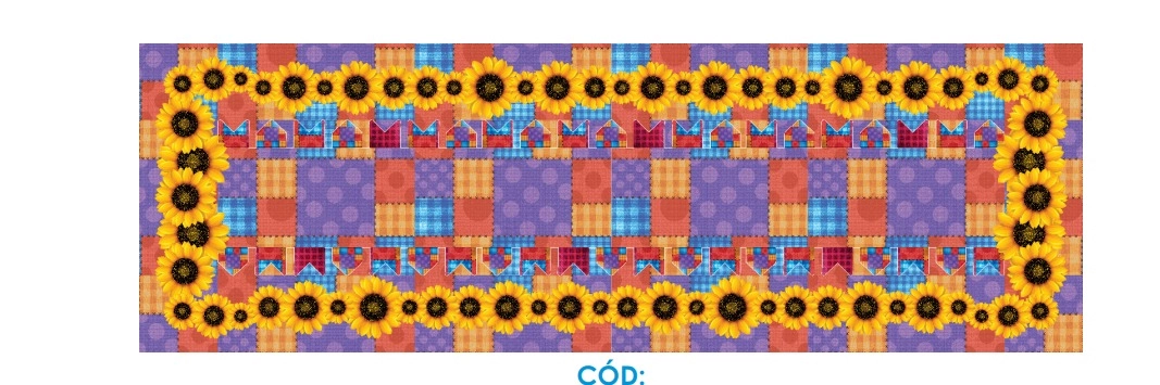 Trilho Mesa Junino Patchwork Girassol 1.43x46cm Tm6068 Nsw