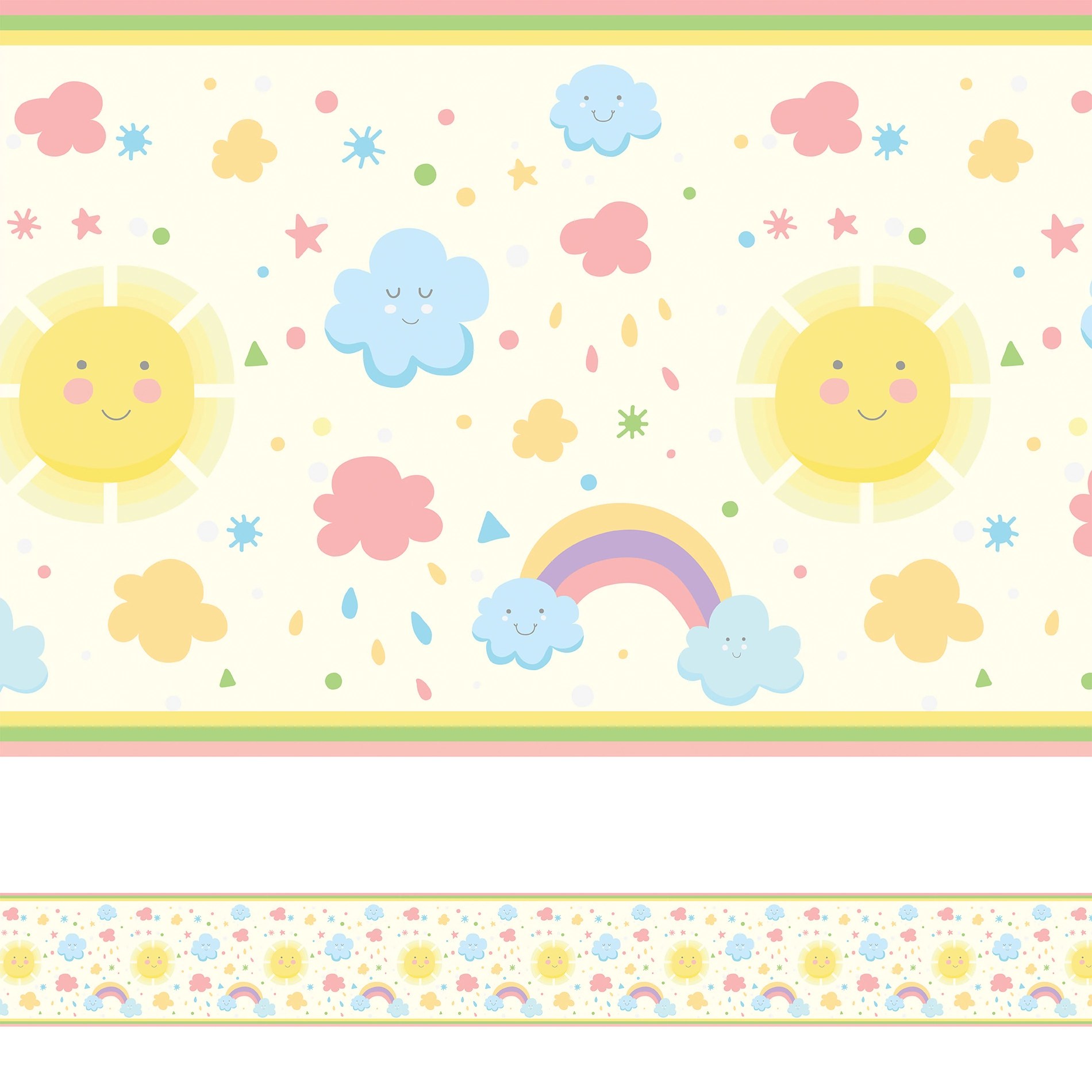 Faixa de Parede Infantil Adesiva Arco Iris 6mx15cm