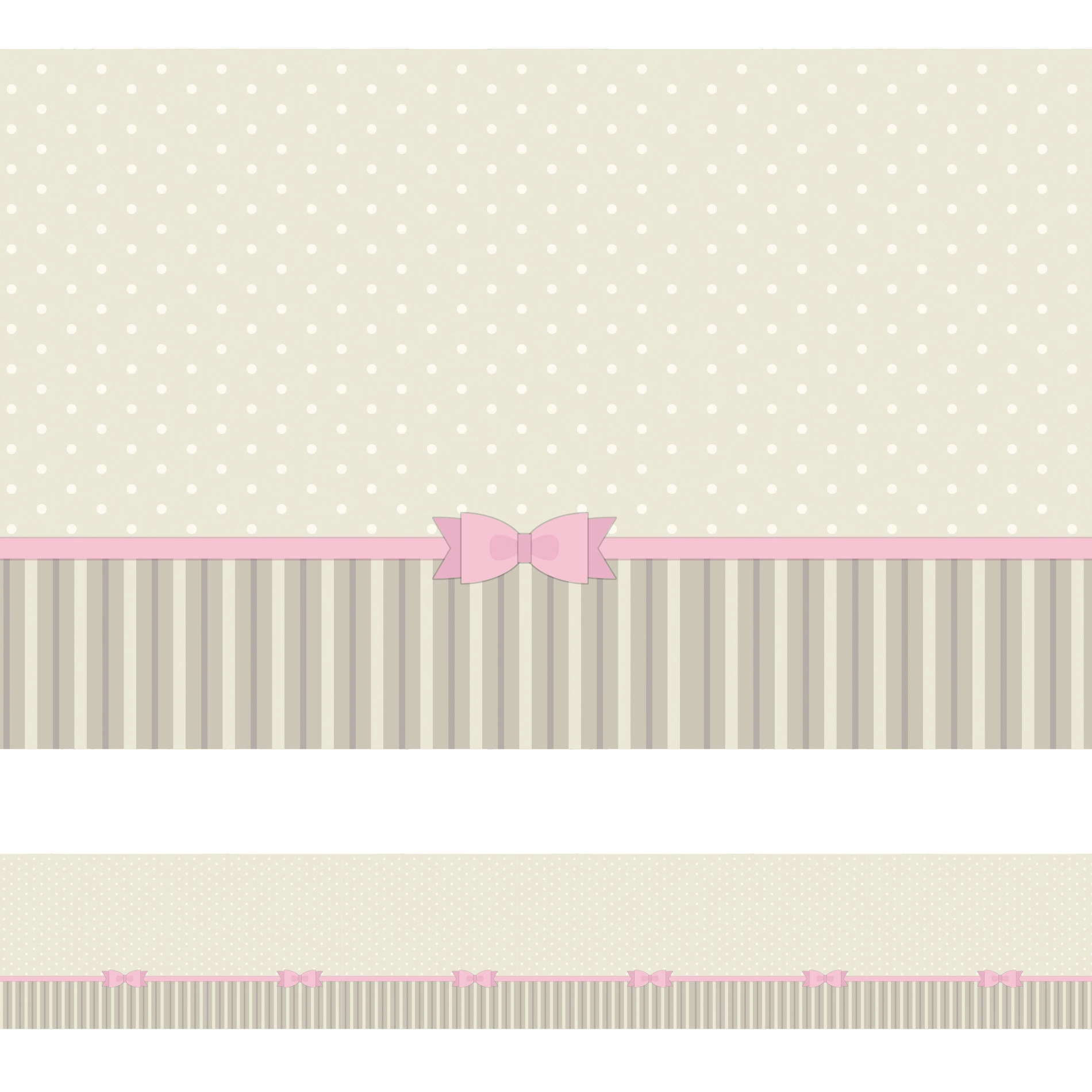 Faixa Decorativa para Quarto de Menina Laço Rosa 10mx10cm