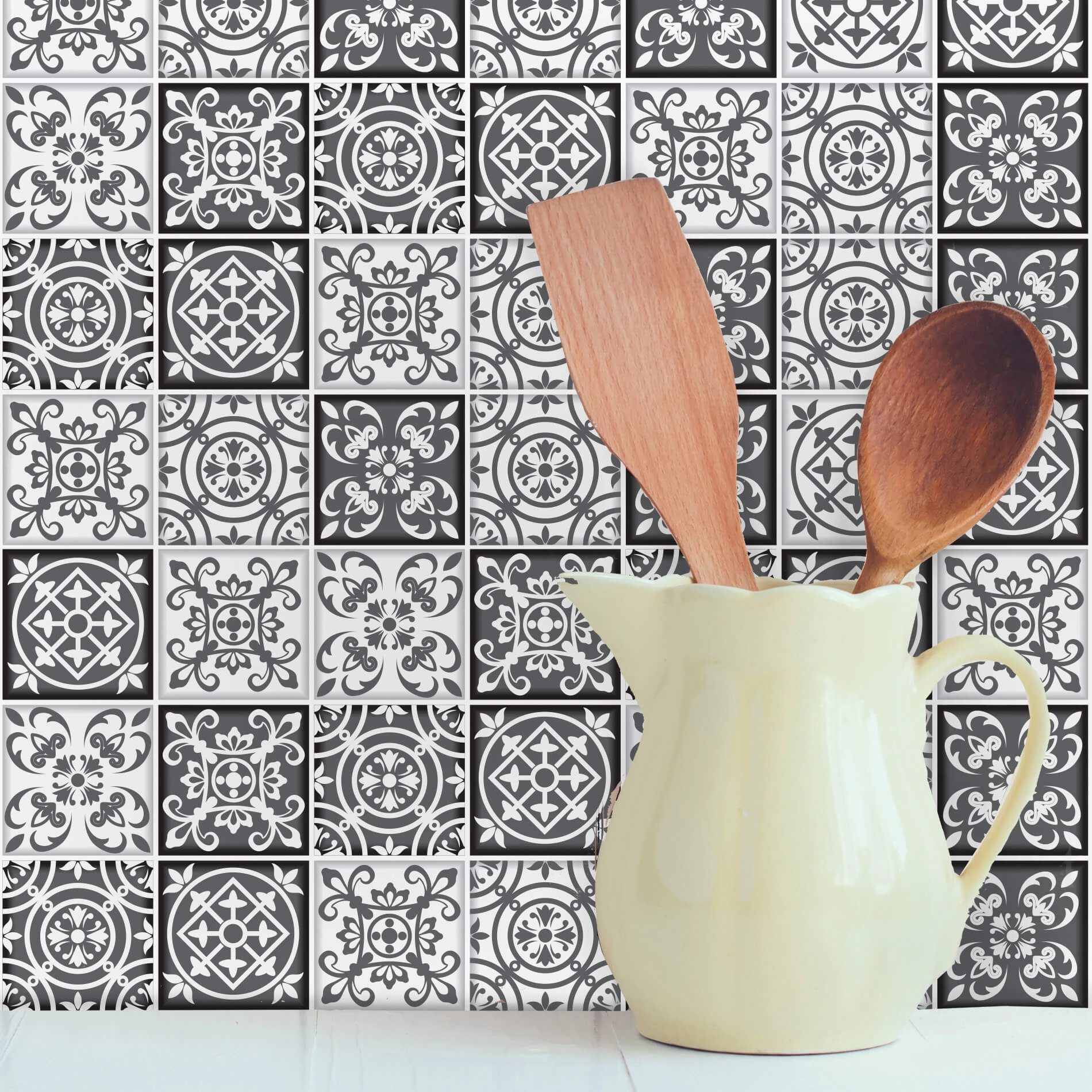 Adesivo de Azulejo Cinza São Gonçalo 10x10 cm com 100un