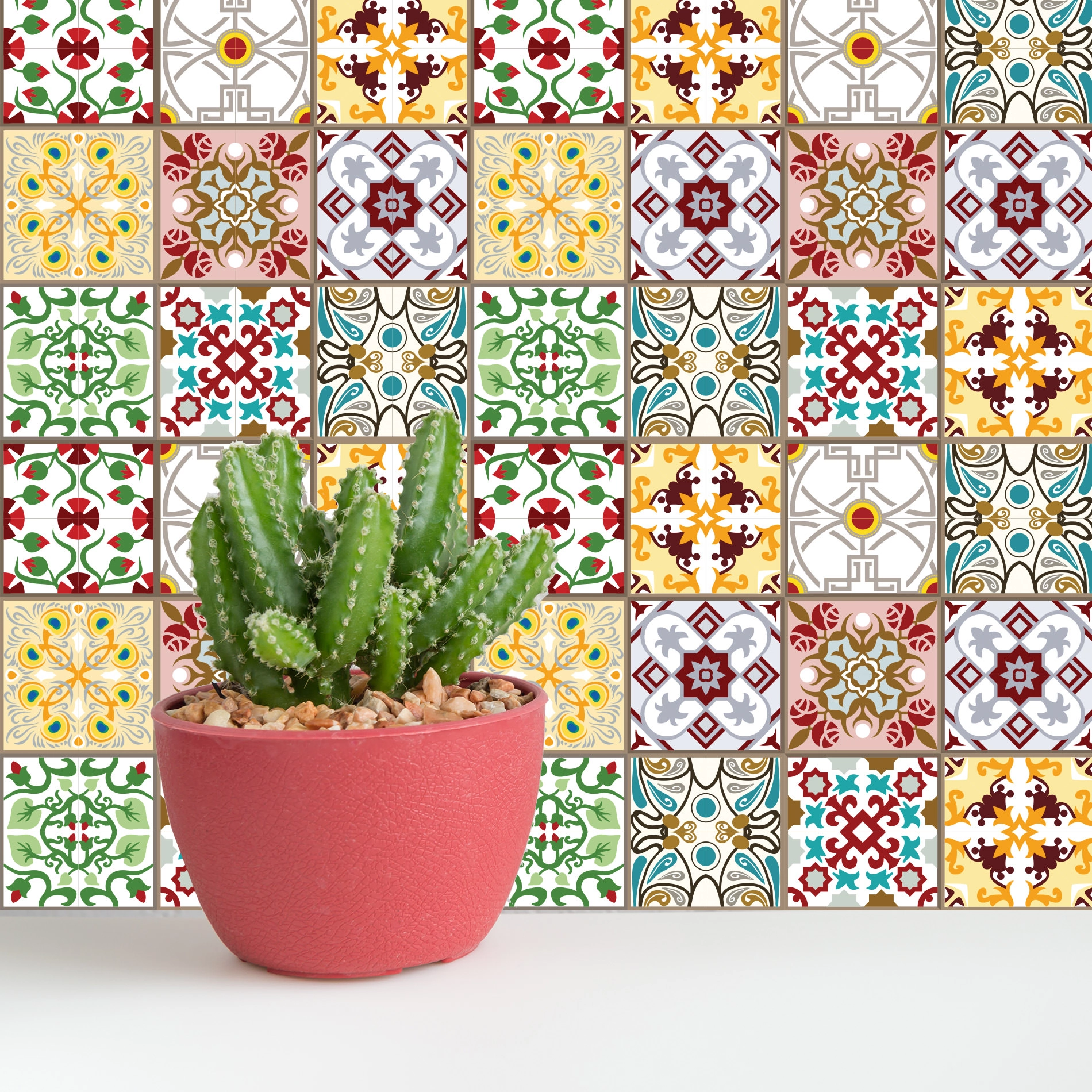 Adesivo de Azulejo Hidráulico Valência 10x10 cm com 100un
