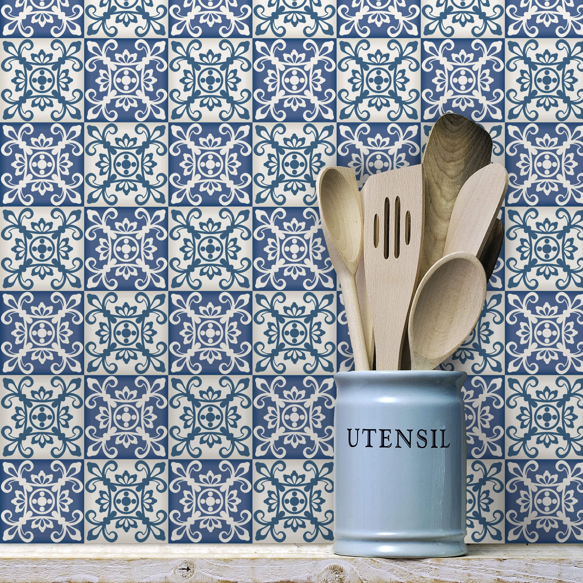 Adesivo de Azulejo Azul Coimbra 15x15 cm com 36un