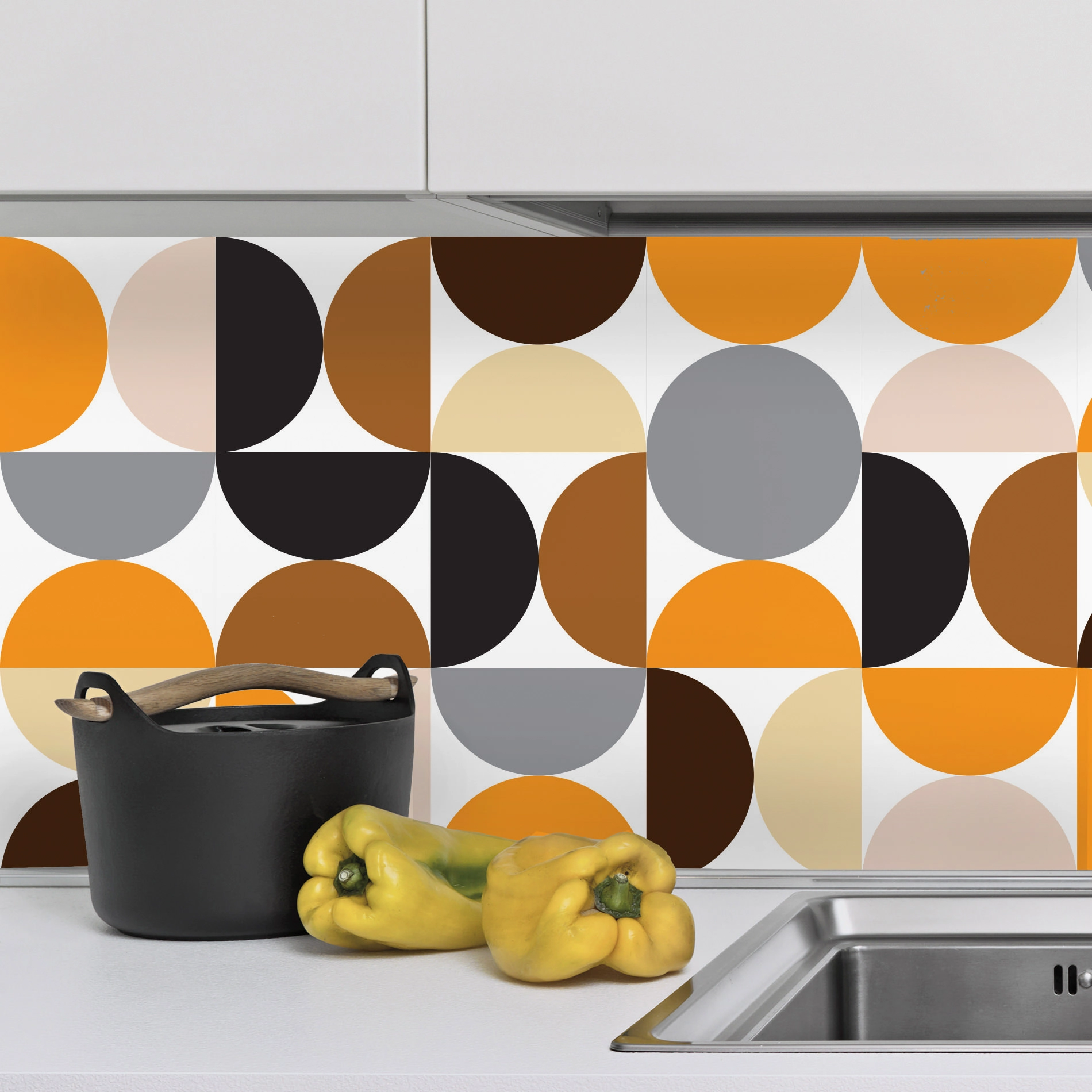 Adesivo de Azulejo 20x20 para Cozinha - Círculos 24un