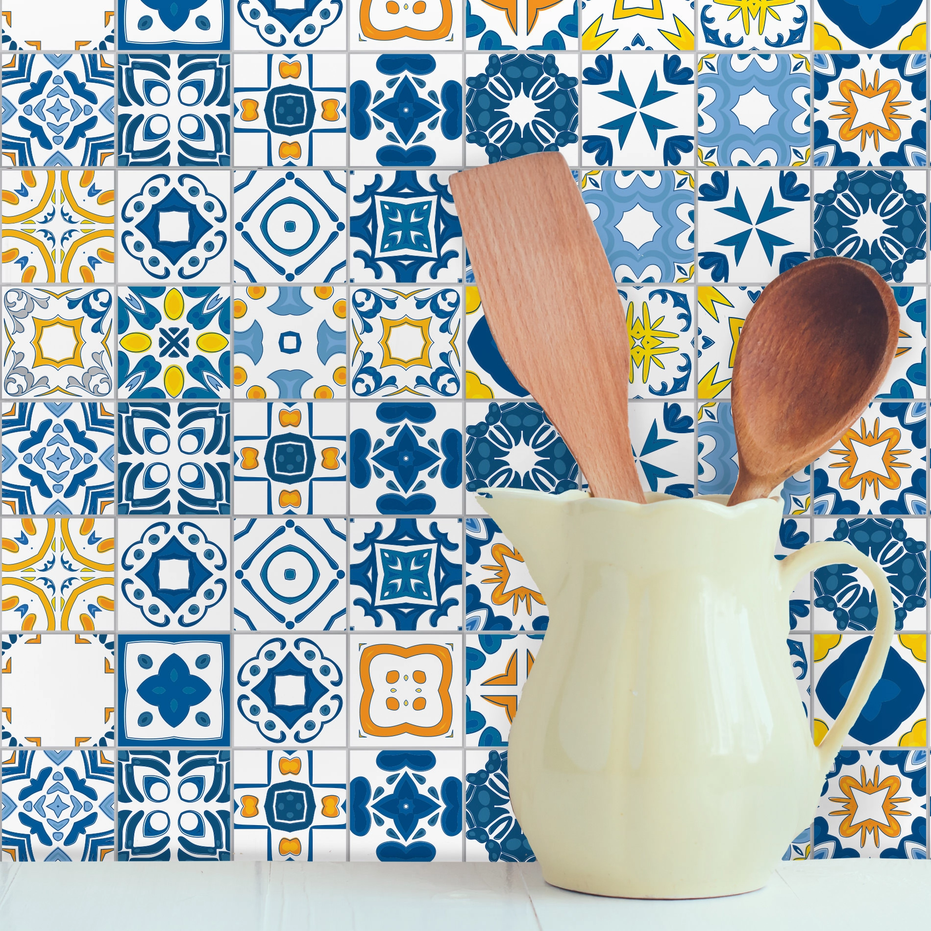 Adesivo de Azulejo Renascença 10x10 cm com 50un