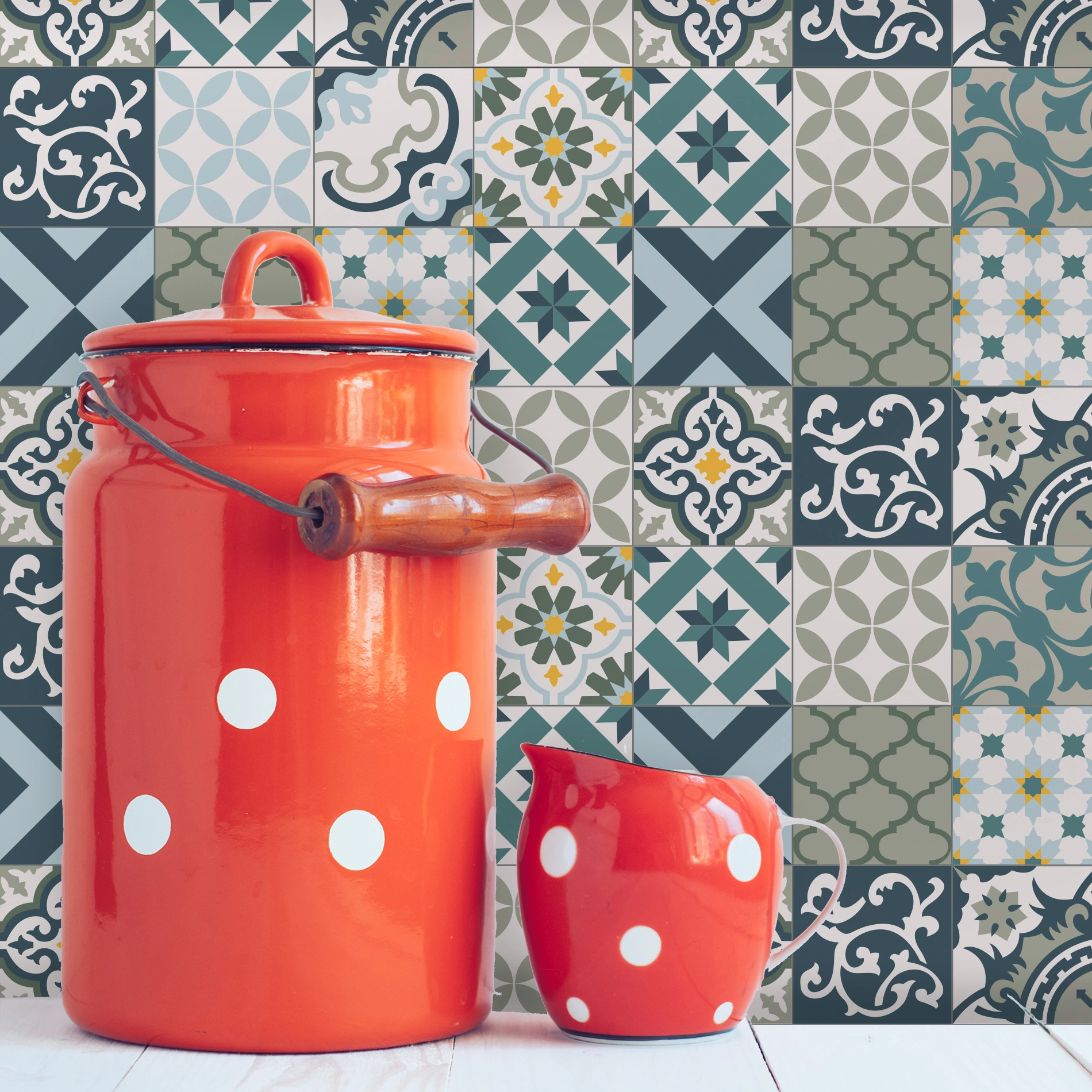 Adesivo de Azulejo Mediterraneo 15x15 cm com 18un