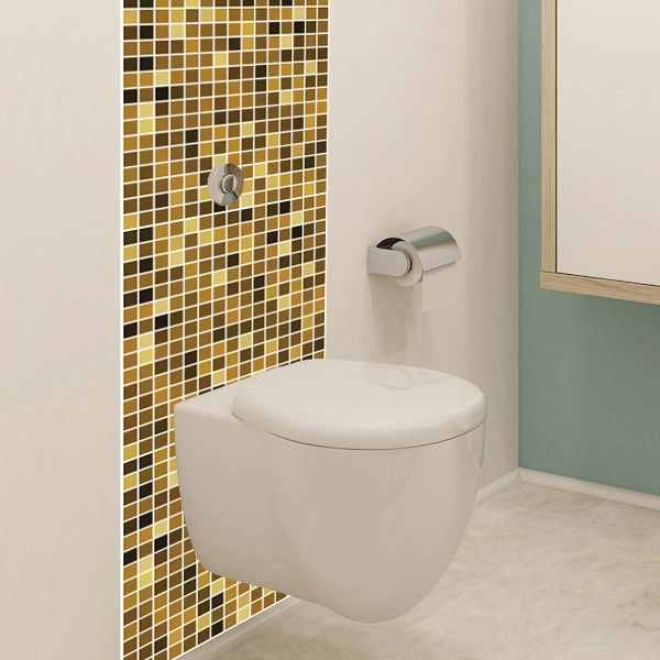 Adesivo de Pastilhas Liso Dourado Real 25x25 cm com 10un