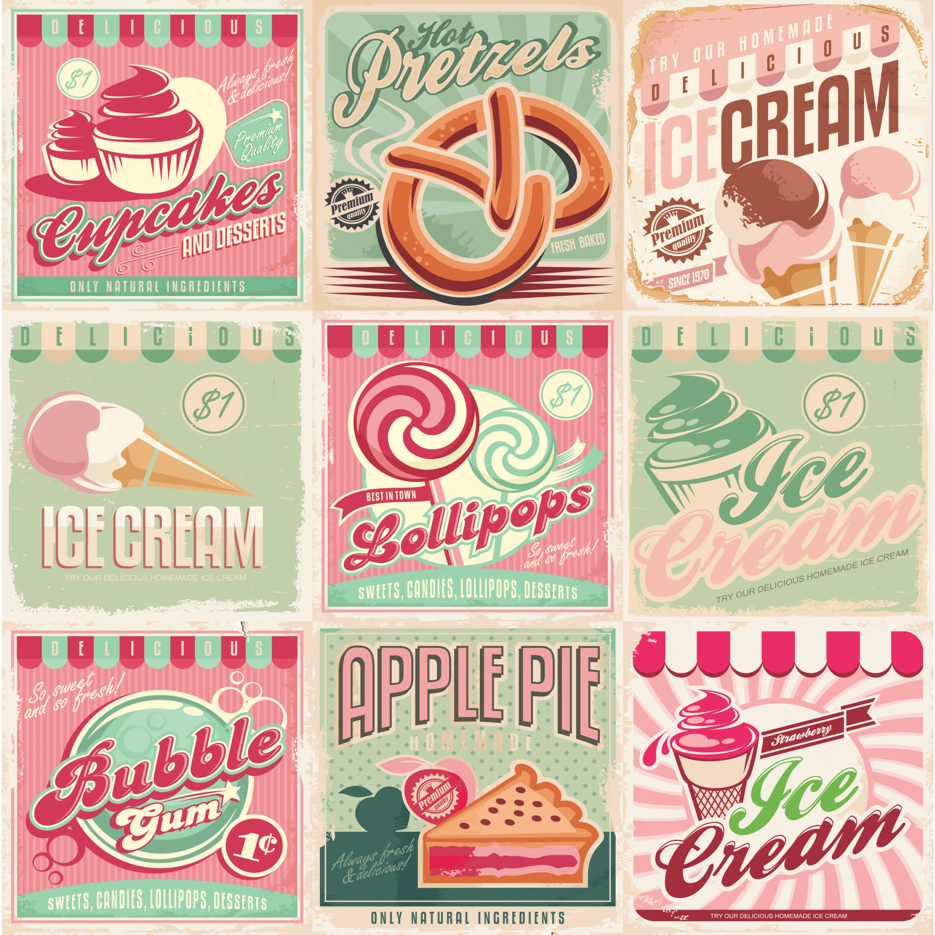 Adesivo de Azulejo Vintage Candy 15x15 kit 36un