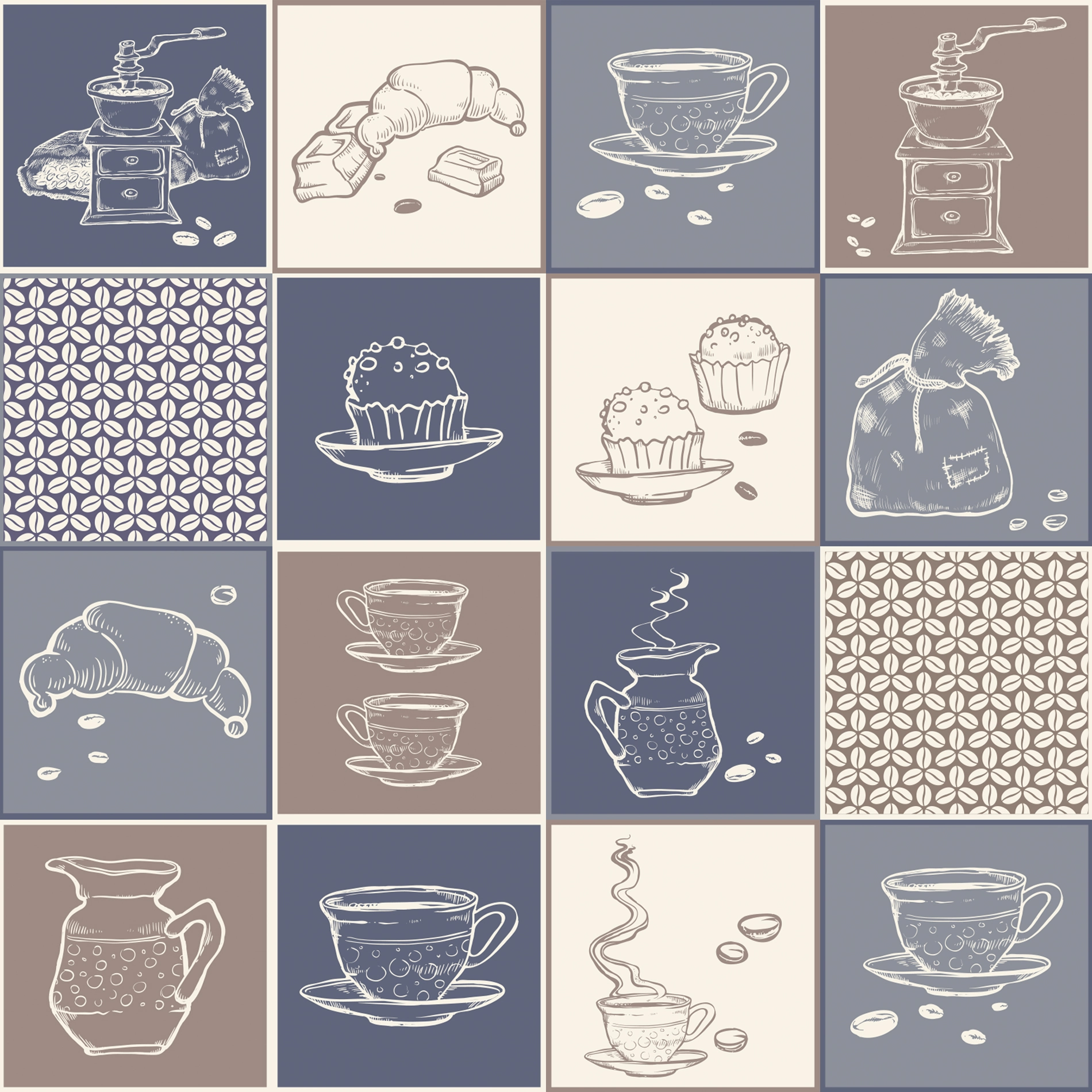 Adesivo de Azulejo Cozinha Café 15x15cm com 36un