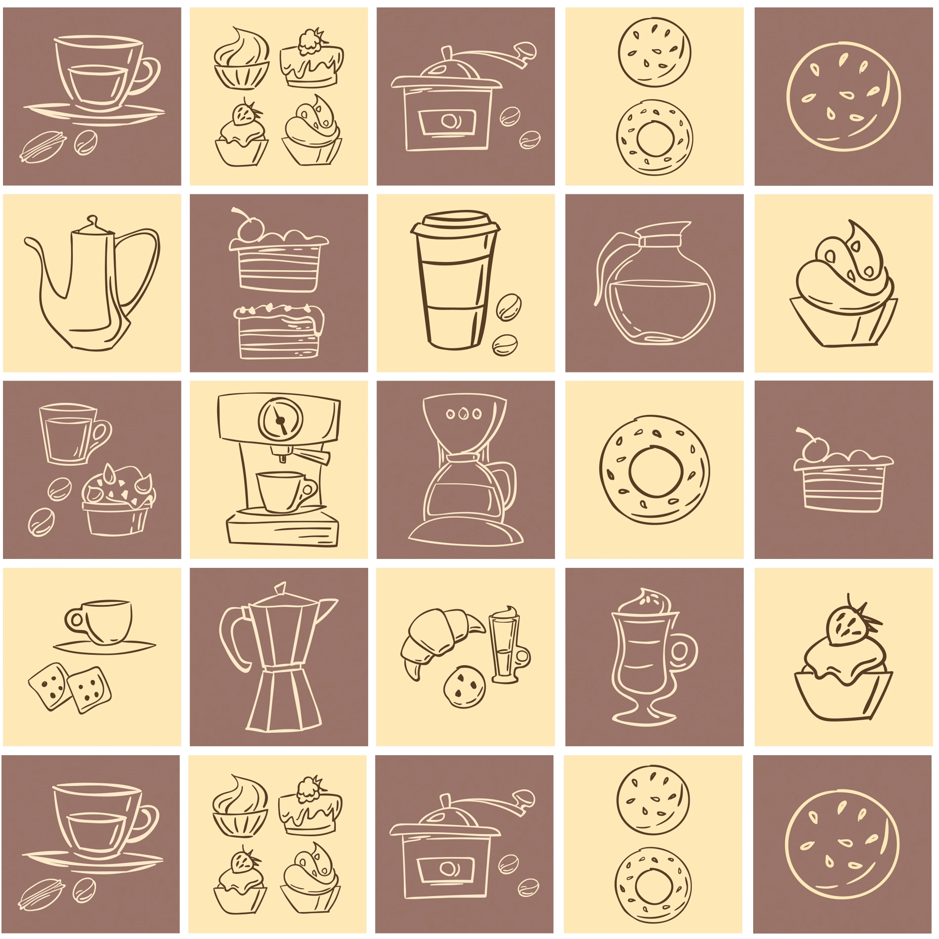 Adesivo de Azulejo Cozinha Hora do Café 15x15cm com 36un