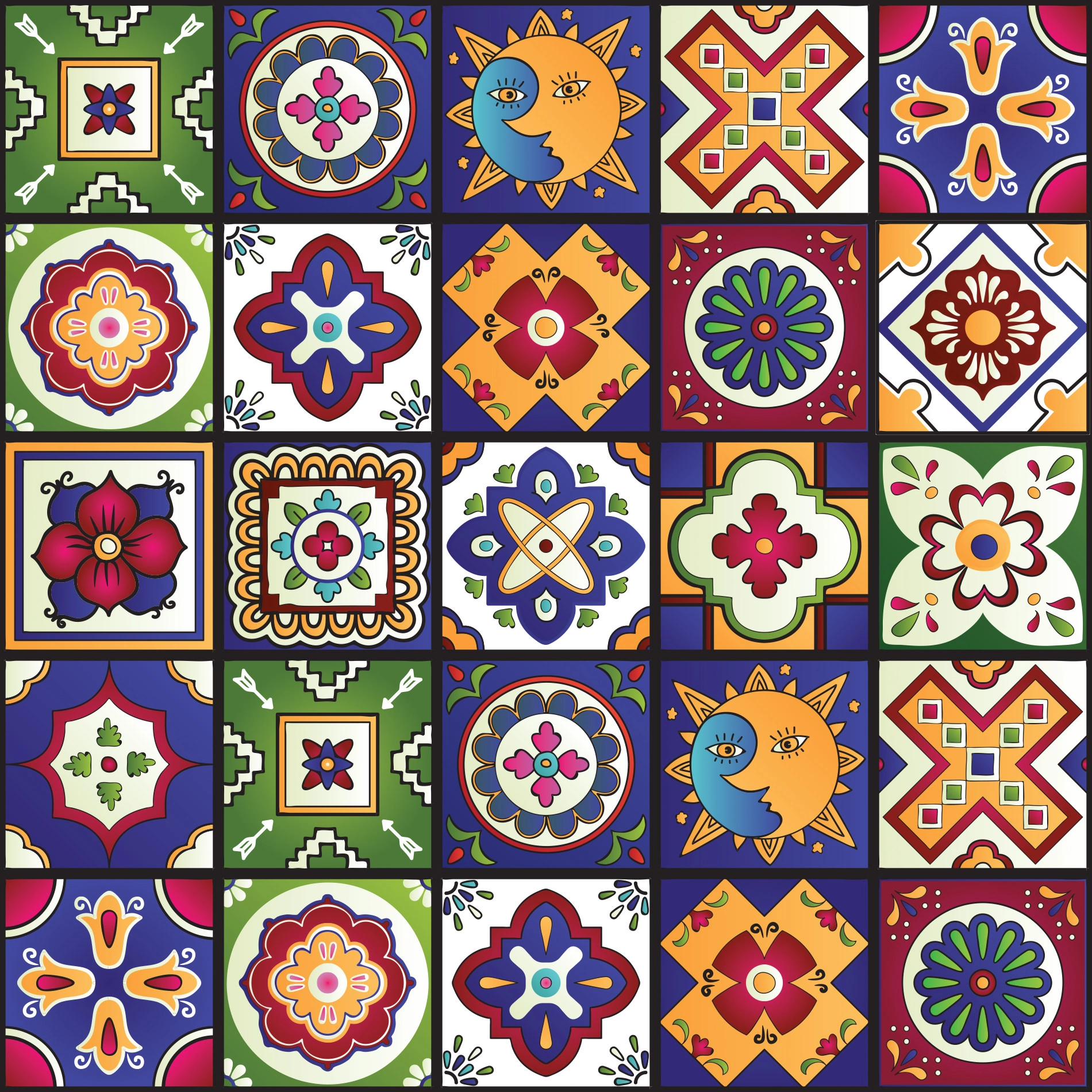 Adesivo de Azulejo Cozinha Mexicano 20x20cm 24un