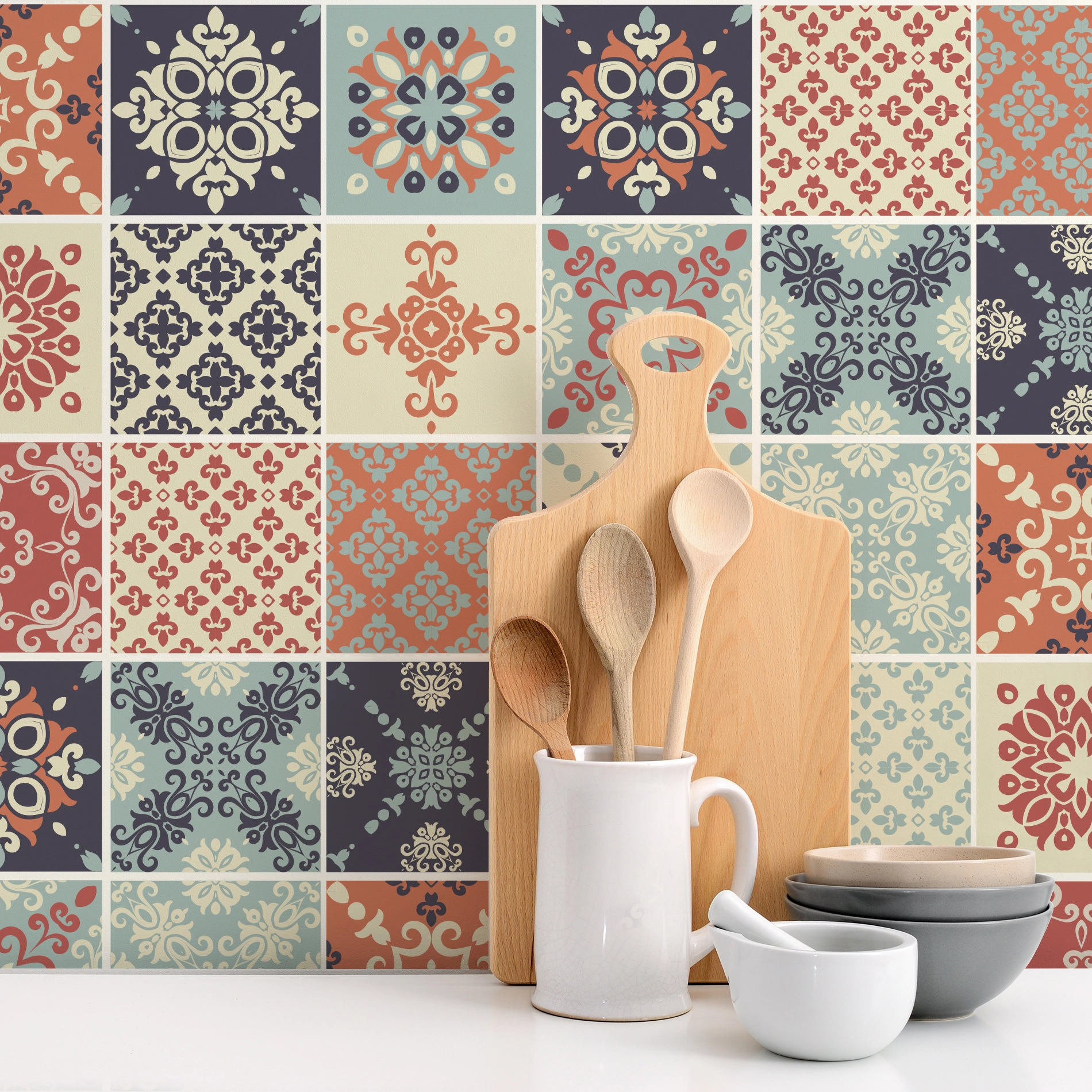 Adesivo de Azulejo Cozinha Aveiro 20x20cm 12un