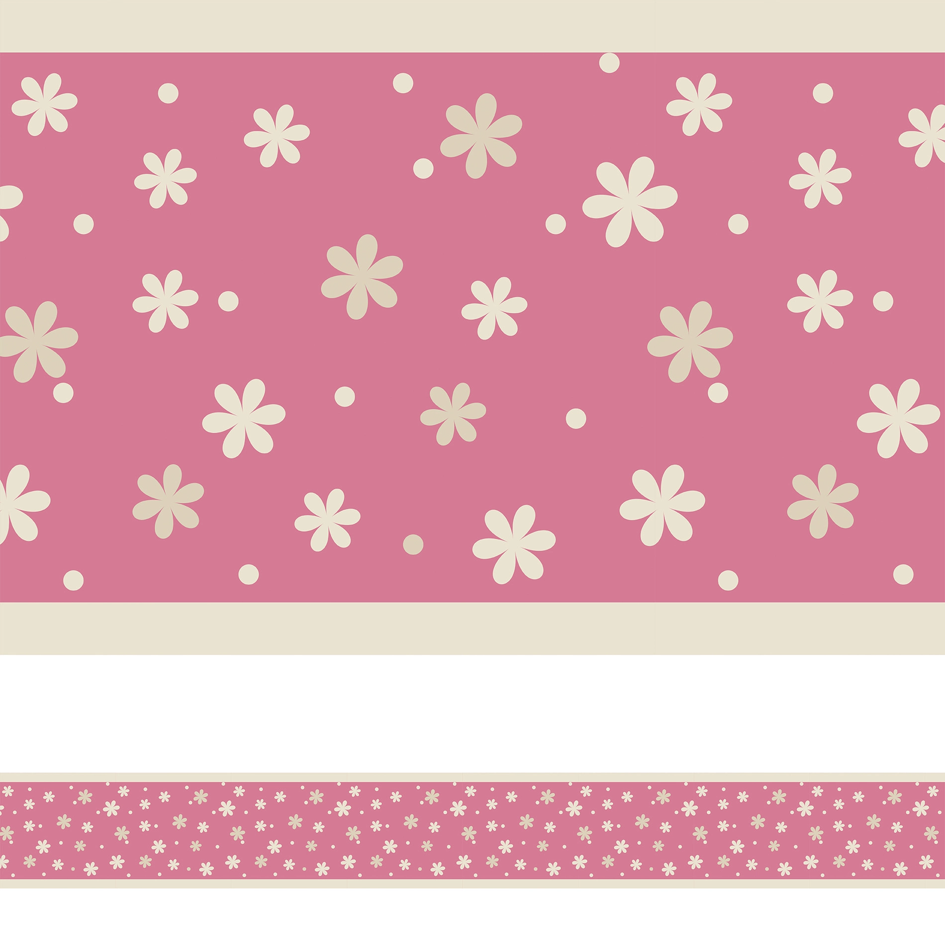 Faixa Decorativa para Quarto de Bebê Floral 3mx15cm