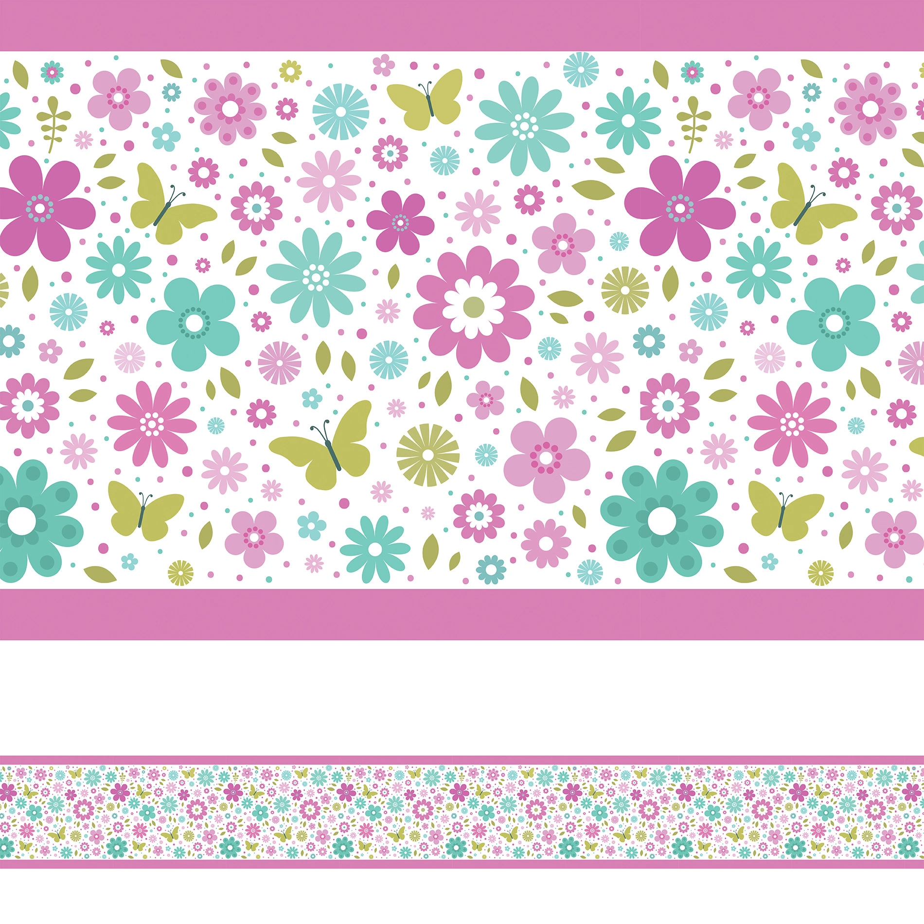 Faixa de Parede Borboletas para Quarto de Menina 5mx10cm
