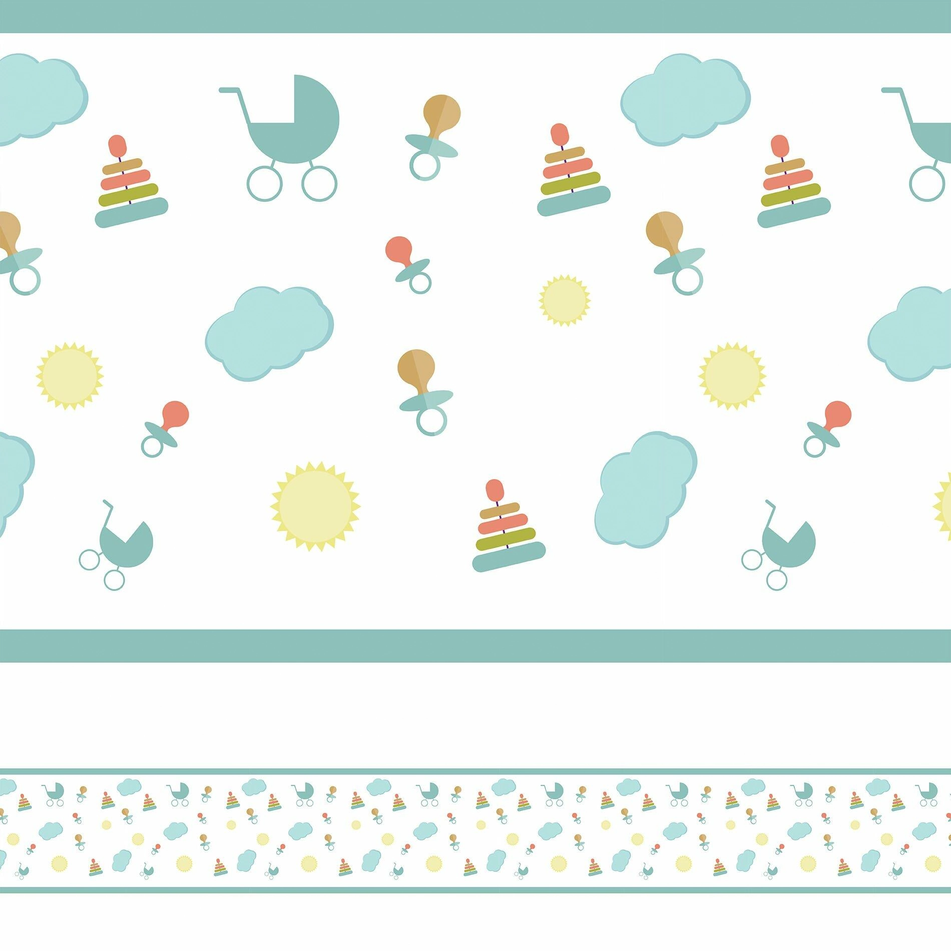 Adesivo De Parede Faixa Decorativa Infantil Baby 5mx10cm