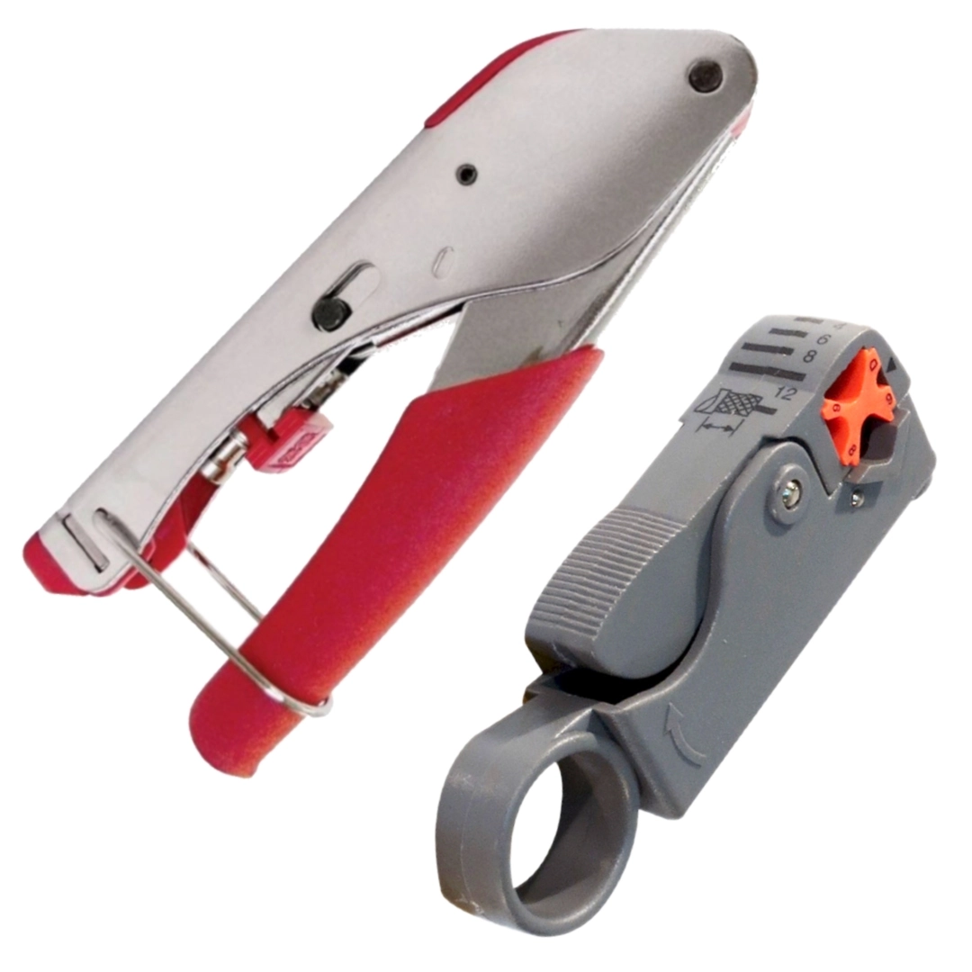 Kit Alicate Compressão Rg6 Rg59 + Alicate Decapador Cabos