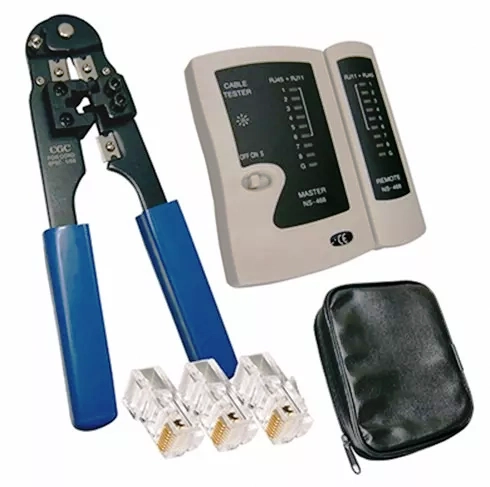 Kit Alicate 210c + Testador De Cabos + 20 Conectores Rj45