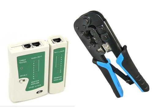 Kit Alicate De Crimpar Rj45 Rj11 Rj12 + Testador De Cabos
