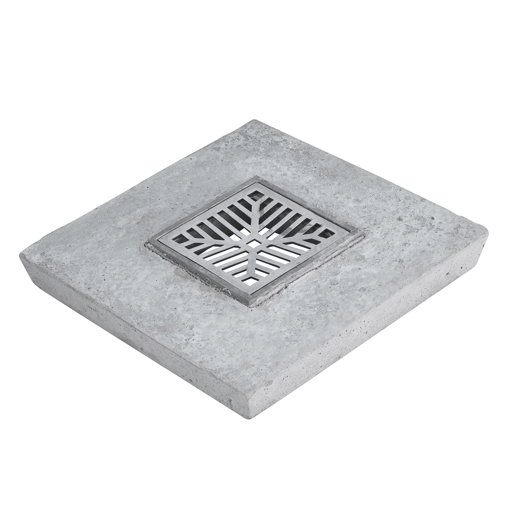 Tampão e Porta Grelha Quadrado Concreto|Alumínio 35x35cm Cinza Concrebox