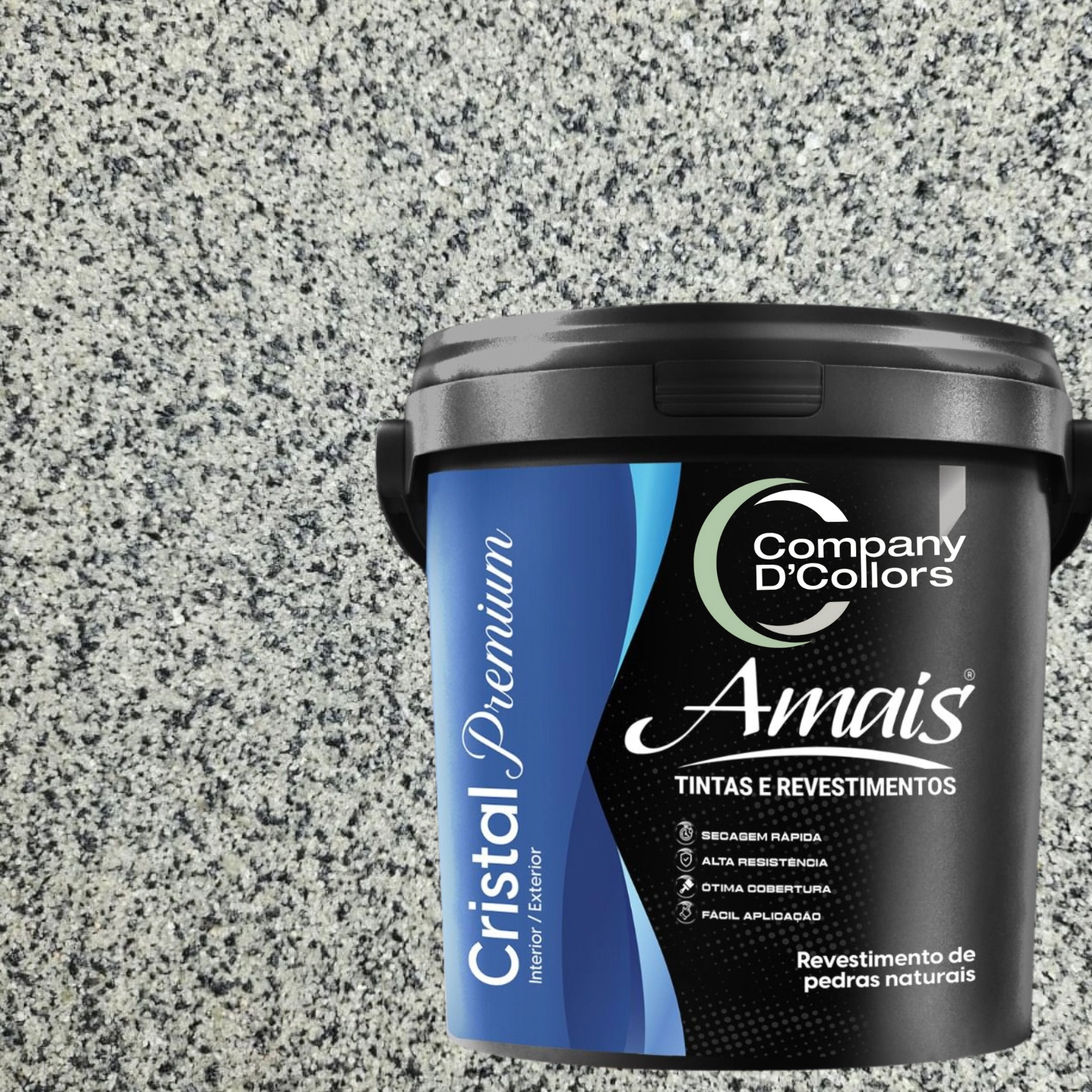 Revestimento Premium Pedras Naturais - Granito Médio 23kg Cristal Amais