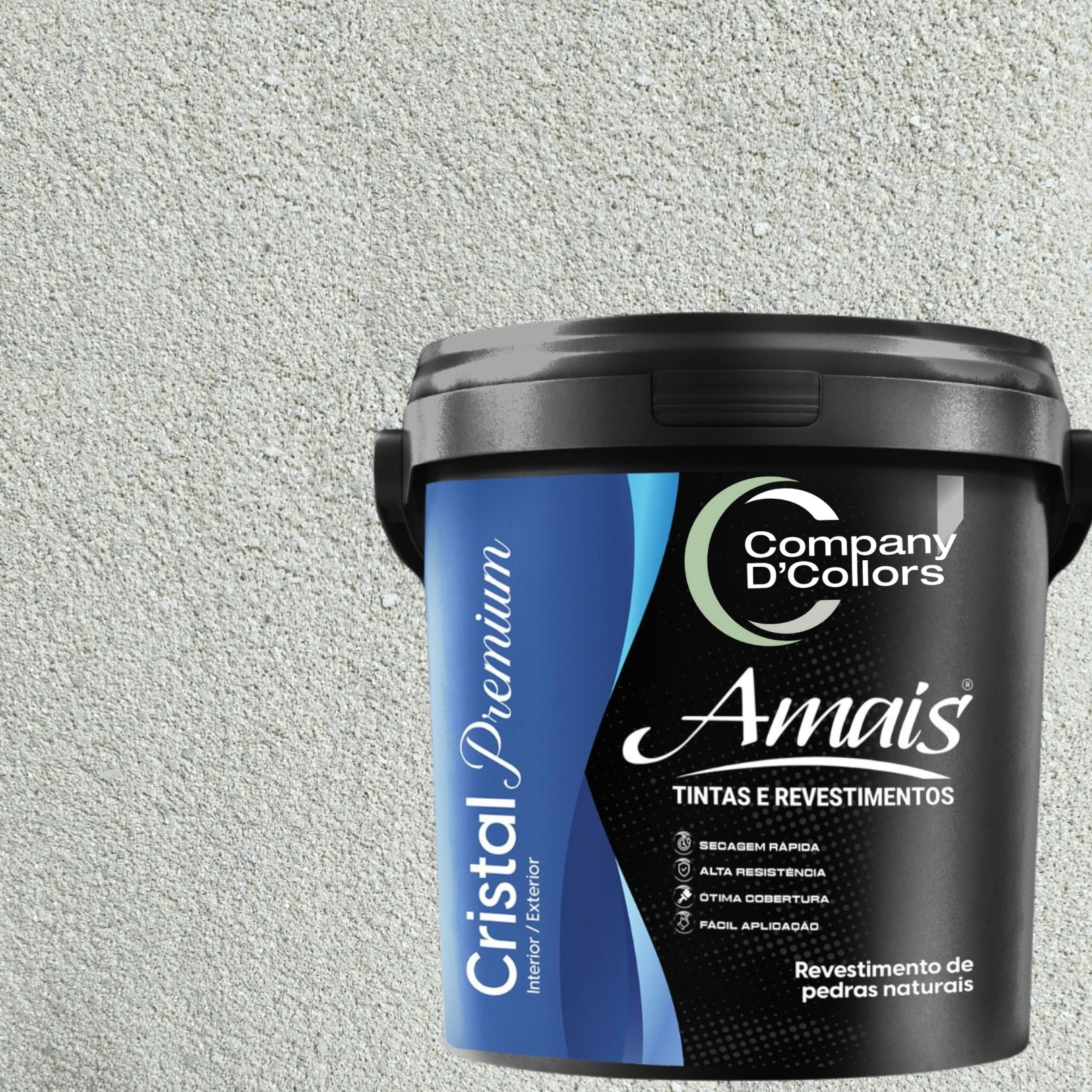 Revestimento Textura Pedras Naturais - Branco 23kg Cristal Amais