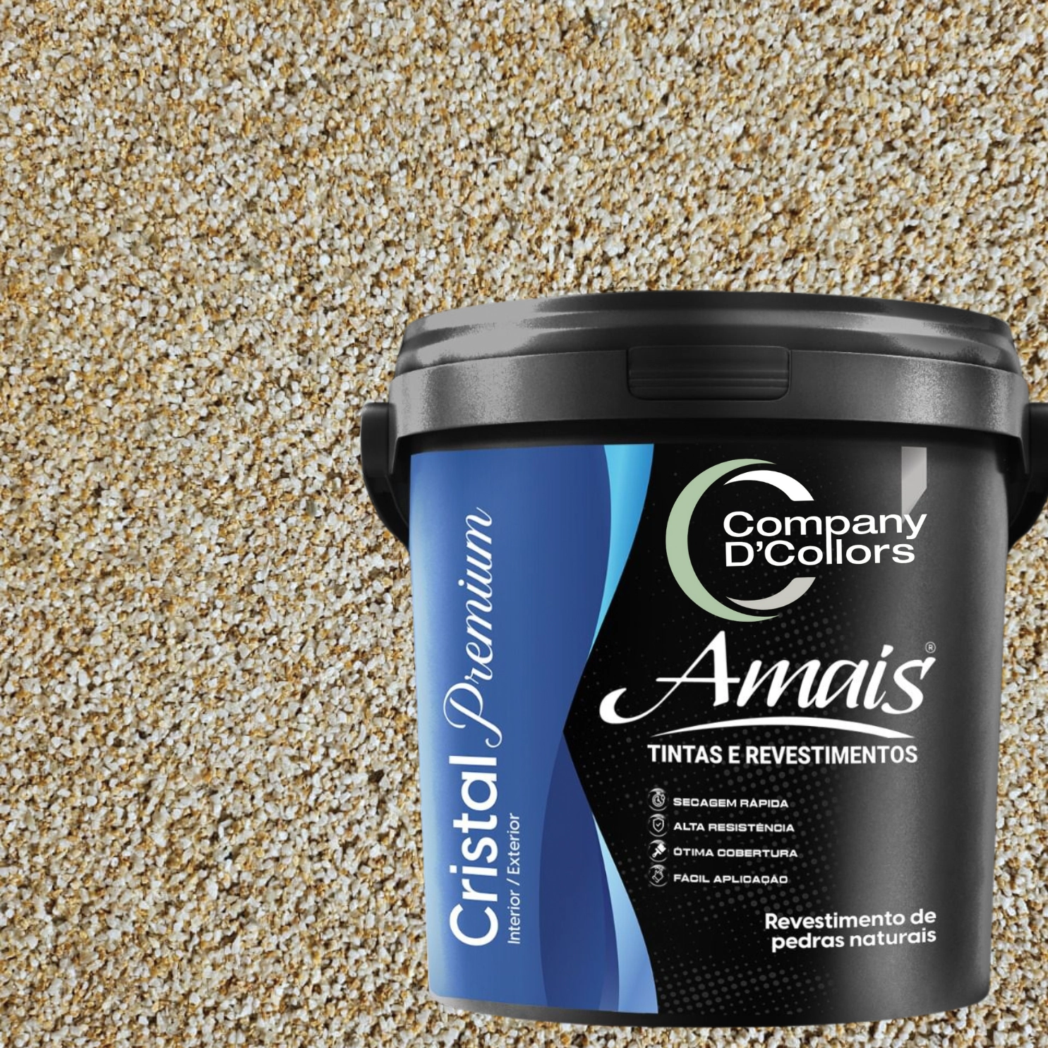 Revestimento Premium Pedras Naturais - Ouro Paglia 23kg Cristal Amais