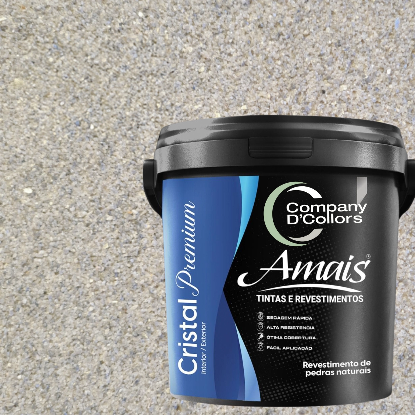 Revestimento Premium Pedras Naturais - Granito Cinza 23kg Cristal Amais