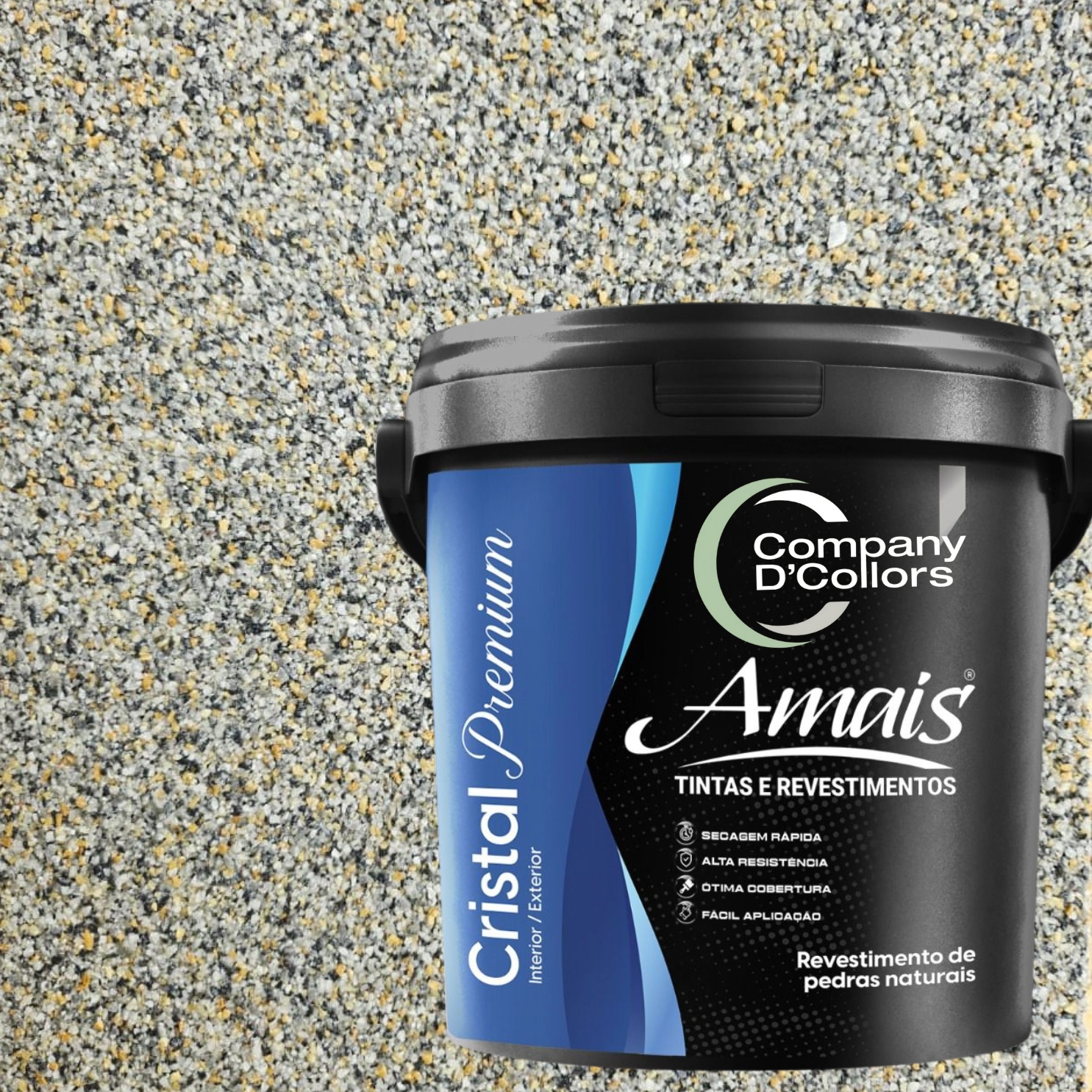 Revestimento Textura Pedras Naturais - Grigio Supremo 23kg Cristal Amais