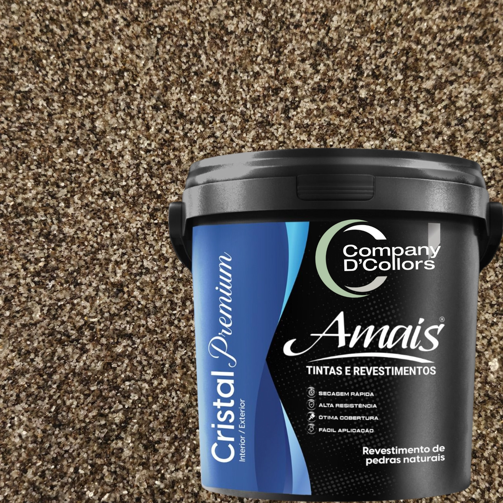 Revestimento Textura Pedras Naturais - Café Clássico 23kg Cristal Amais