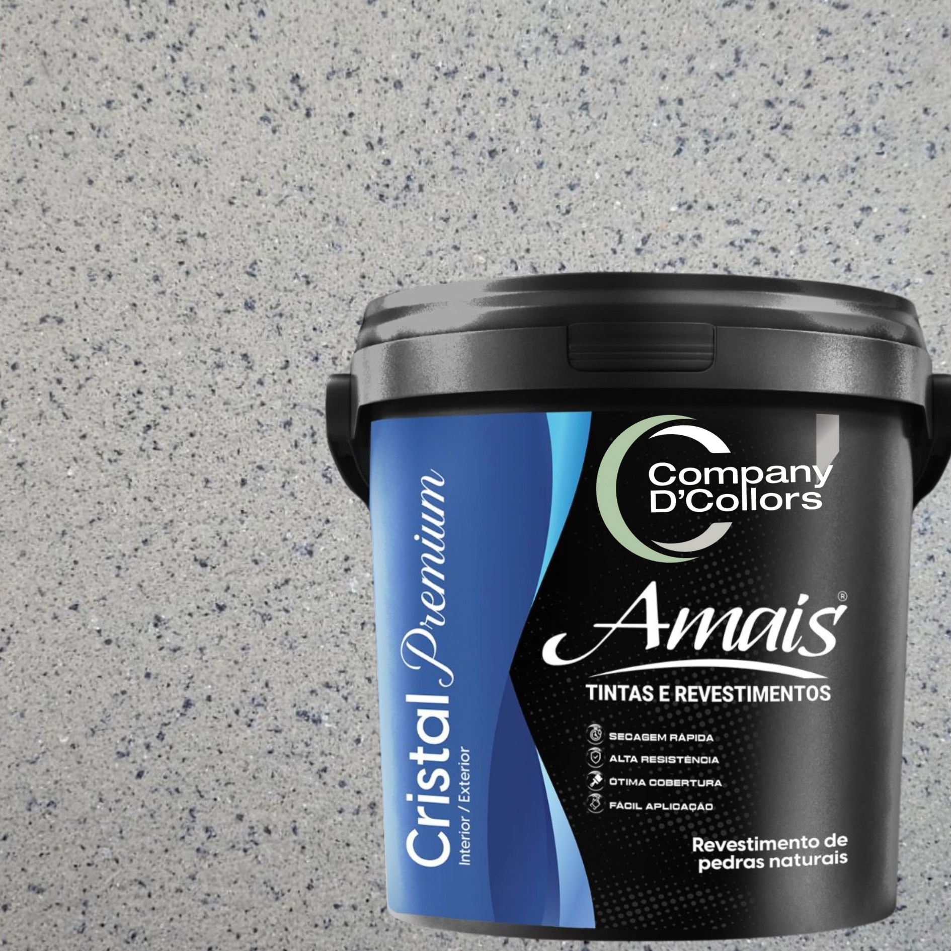 Revestimento Textura Pedras Naturais - Dallas Cinza 23kg Cristal Amais