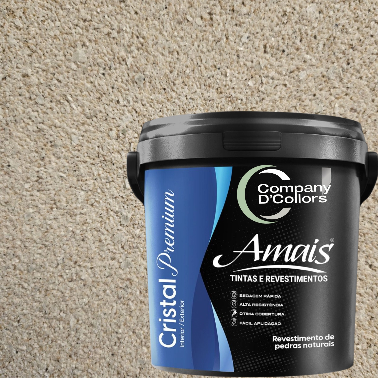 Revestimento Textura Pedras Naturais - Dubai 23kg Cristal Amais