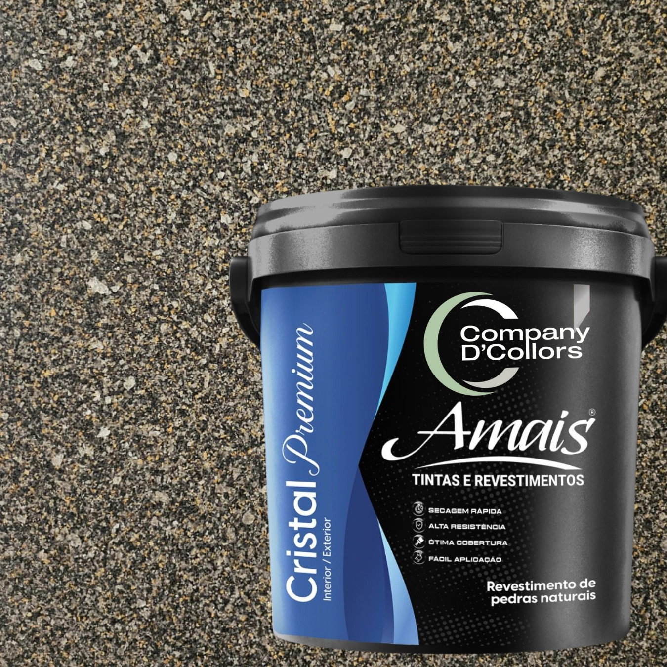 Revestimento Textura Pedras Naturais - Turmalina Ouro 23kg Cristal Amais