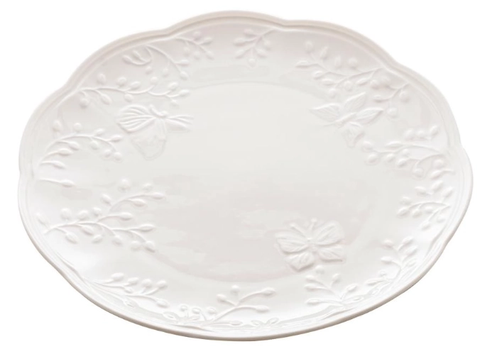 Prato Sobremesa Porcelana New Bone Butterfly Flower 19x19x2cm 220129 L