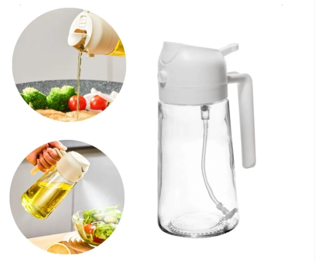 Galheteiro Vidro Borrifador Plastico Branco 450ml 220315 Lyor