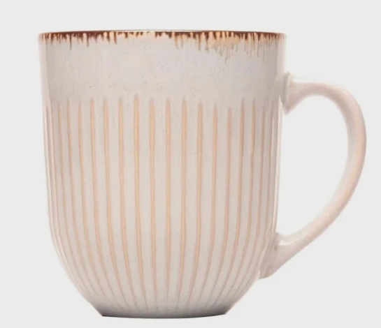 Caneca Ceramica Linear Lyor 380ml Branco