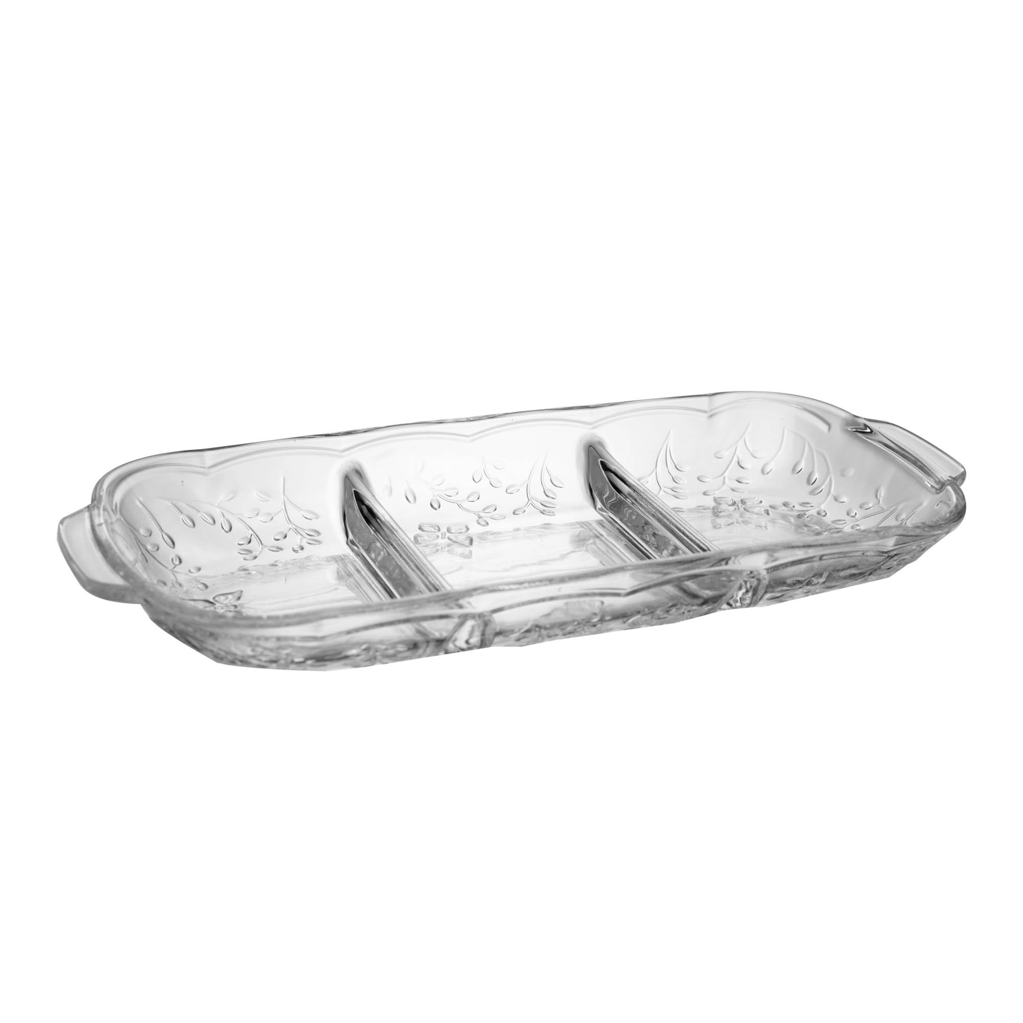 Petisqueira Com Divisorias New Butterfly 30cm X 12cm X 3cm Cristal Ecologico