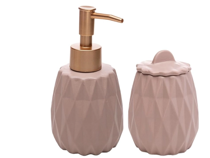 Kit Banheiro Ceramica Ananas Bege 2pcs 221676 Lyor