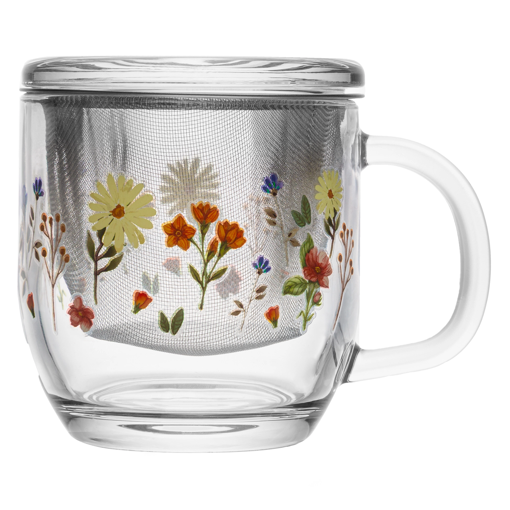 Canecavidro Infusor Tampa Primavera Flores Amarelas 330ml 221829 Lyor