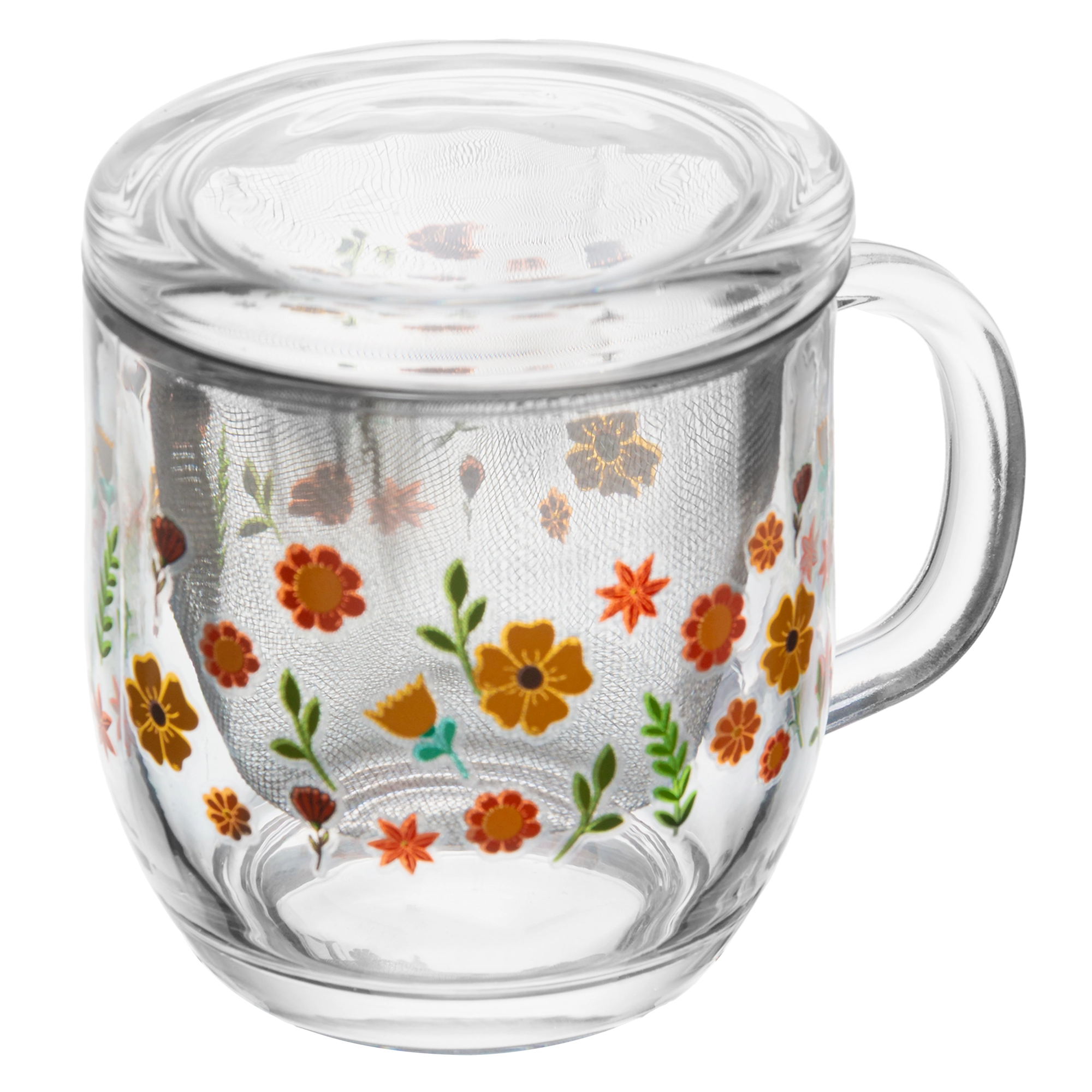 Canecavidro Infusor Tampa Primavera Flores Lilas 330ml 221830 Lyor
