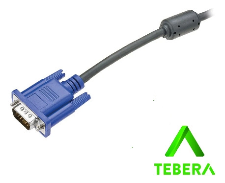 Cabo Vga Macho + Vga Macho 5m Preto C/ Filtro Tebera